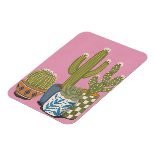 Cactus Flowers Pink Magnet