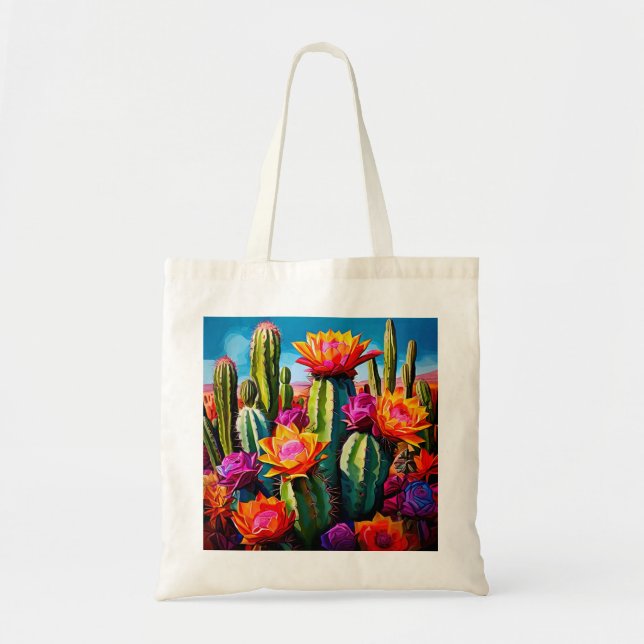 Cactus flowers tote bag (Front)