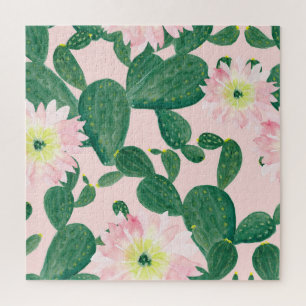 Cactus Flowers: Watercolor Painting Jigsaw Puzzle