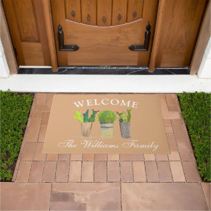 Cactus Flowers Watercolor Southwest Housewarming Doormat