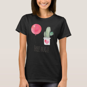 Cactus  Free Hugs Balloon Heart Succulent Cactus T-Shirt