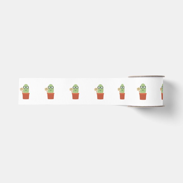 Cactus free hugs grosgrain ribbon (Front)