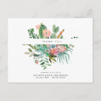 Cactus Funeral Loss of Life Thank You Postcard