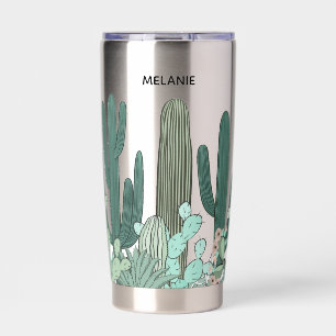 Cactus Garden Art Personalised Insulated Tumbler