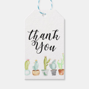 Cactus Garden Watercolor Thank You Gift Tags