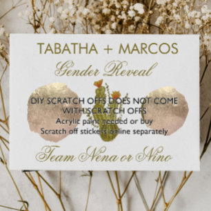 Cactus Gender Reveal DIY Faux Scratch Cards