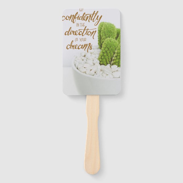 Cactus Go Confidently Hand Fan (Front)