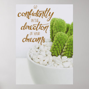 Cactus Go Confidently Poster