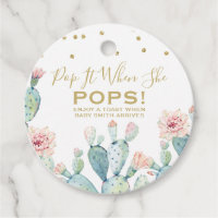 Cactus Gold Calligraphy Baby Shower Pop It Favor