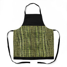 Cactus Green Kitchen Apron with Black Upper