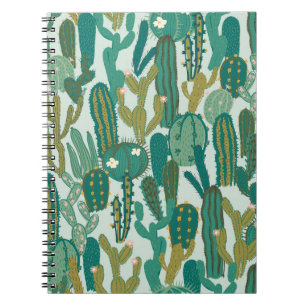 Cactus Green Repeated Vintage Texture Notebook