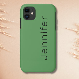 Cactus Green Solid Colour   Minimalist Name Case-Mate iPhone Case