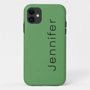 Cactus Green Solid Colour   Minimalist Name Case-Mate iPhone Case