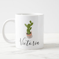 Cactus Hand Drawn Rainbow Pot Name