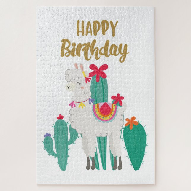 Cactus Happy Birthday Jigsaw Puzzle (Vertical)