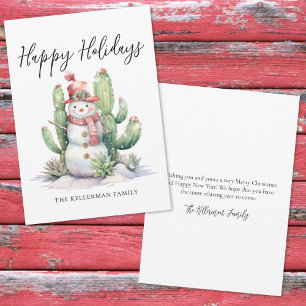 Cactus Happy Holidays Christmas Holiday Card