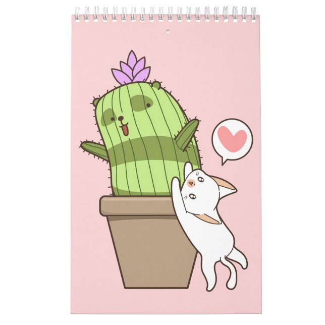 Cactus Heart Cat Calendar (Cover)