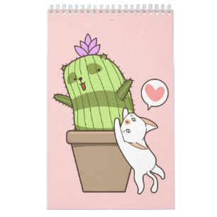 Cactus Heart Cat Calendar