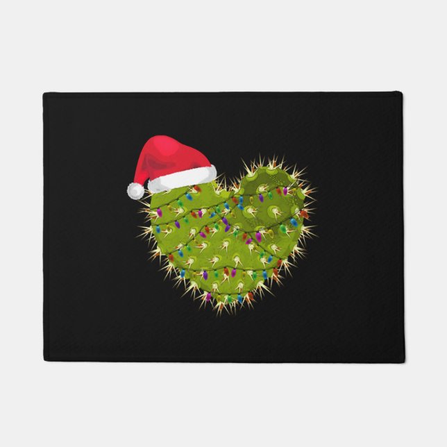 Cactus Heart Christmas Doormat (Front)