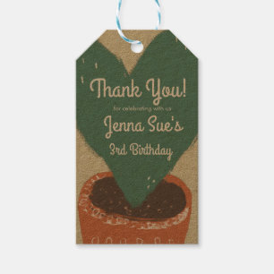 Cactus Heart Plant Fiesta Birthday Thank You Gift Tags