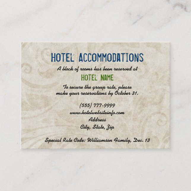 Cactus Hotel Accommodation Enclosure Cards (Front)