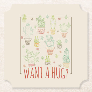Cactus Hug   Paper Coaster