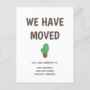 Cactus in a Pot We have Moved Announcement Postcard
