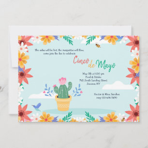 Cactus in Bloom Cinco de Mayo  Invitation