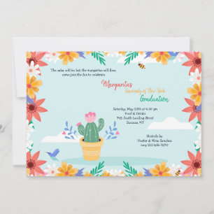 Cactus in Bloom Graduation Invitation