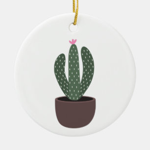 Cactus in pot ceramic tree decoration