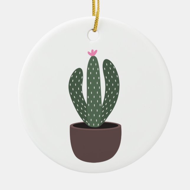Cactus in pot ceramic tree decoration (Front)