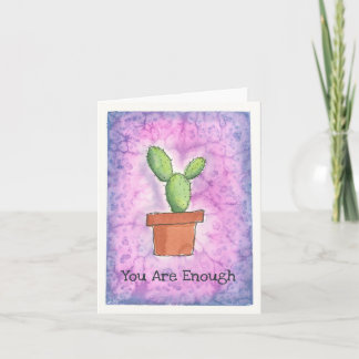 Cactus in Pot- Purple Watercolor Card