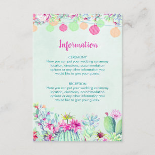 Cactus Lantern Fiesta Wedding Enclosure Cards