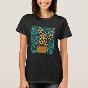 Cactus Leopard Cinco De Mayo Cute Cacti Animal Pri T-Shirt