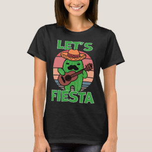 Cactus Let s Fiesta Guitar Sombrero Moustache T-Shirt