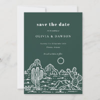 Cactus Line Art Desert Photo Save the Date