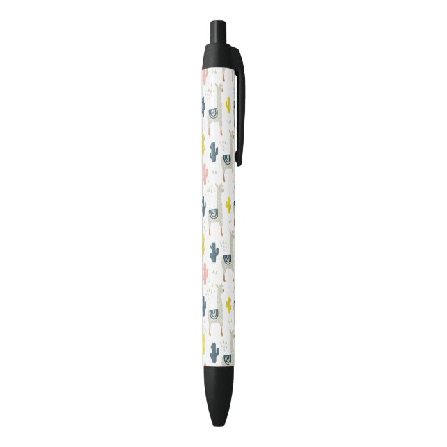 Cactus & Llamas Pattern Black Ink Pen (Bottom (Vertical))