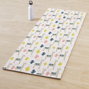 Cactus & Llamas Pattern Yoga Mat