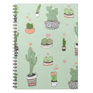Cactus Love: Cute Cartoon Pattern. Notebook