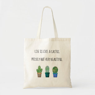 Cactus lover bag with 3 cactus drawings