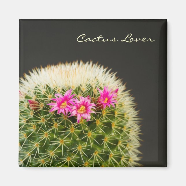Cactus Lover Flower Magnet (Front)