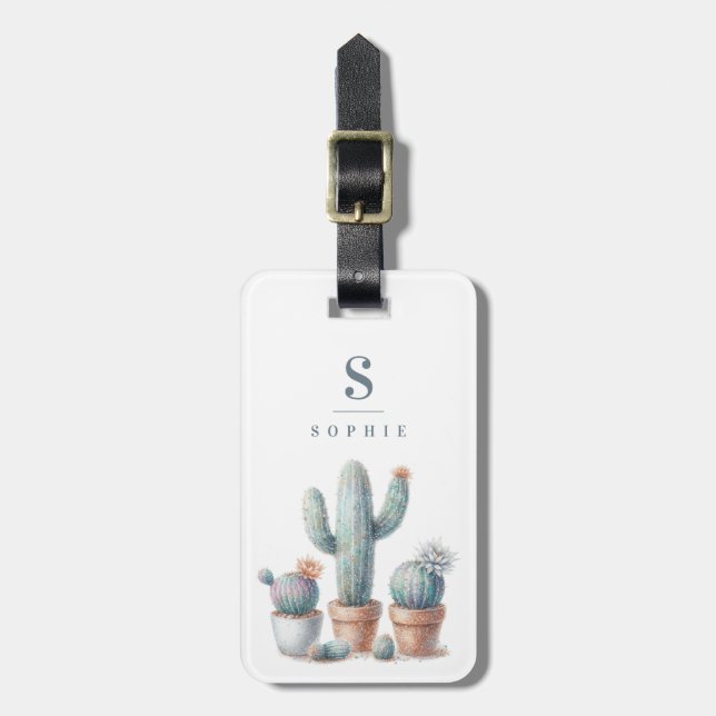 Cactus Luggage Tags (Front Vertical)