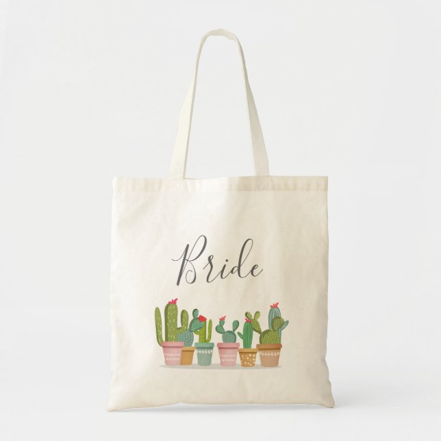 Cactus Mexican Fiesta Bridal Shower Couples Tote Bag (Front)