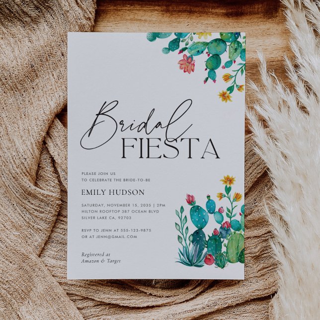 Cactus Mexican Fiesta Bridal Shower Invitation (Creator Uploaded)