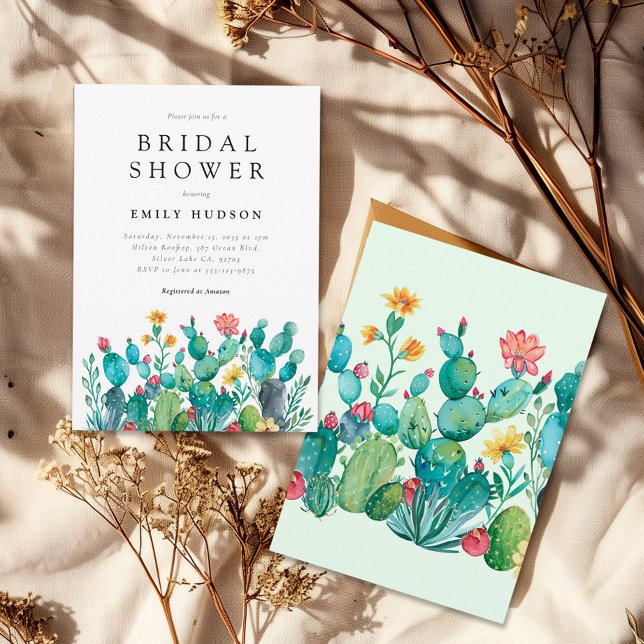 Cactus Mexican Fiesta Bridal Shower Invitation (Creator Uploaded)