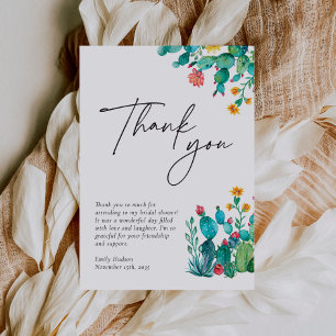 Cactus Mexican Fiesta Bridal Shower Thank You Card