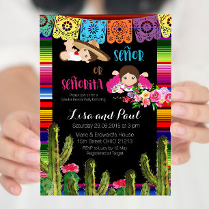 Cactus Mexican Gender Reveal Baby Shower Invite