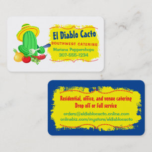 Cactus Mexican Southwestern chef catering Business Card