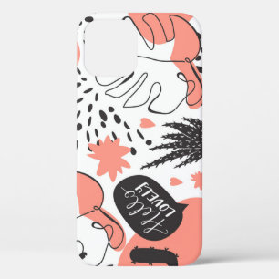 Cactus, monstera: modern seamless pattern. iPhone 12 case