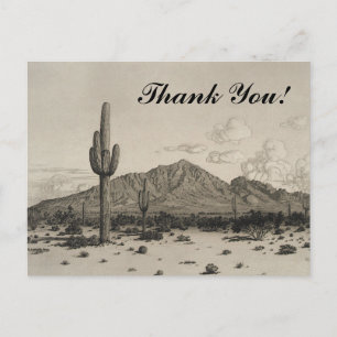 Cactus, Mountain, Desert "Thank You!" Postcard